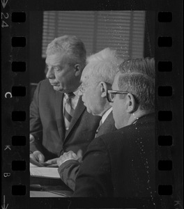 William H. Ohrenberger, Joseph Lee, and John J. Craven at Boston School Committee meeting