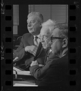 William H. Ohrenberger, Joseph Lee, and John J. Craven at Boston School Committee meeting