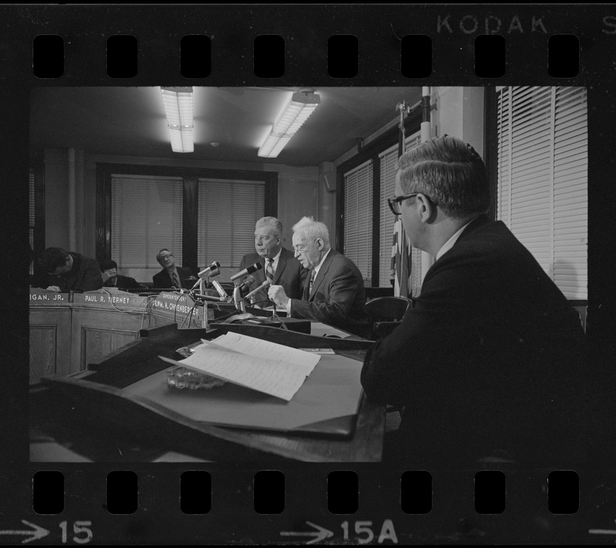 William H. Ohrenberger, Joseph Lee, and John J. Craven at Boston School Committee meeting