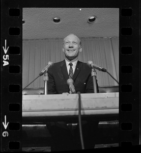 Colonel Buzz Aldrin at press conference before his speaking engagement before EEI convention at Sheraton Boston Hotel