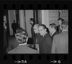 Italian Prime Minister Emilio Colombo visiting Archbishop Humberto S. Medeiros