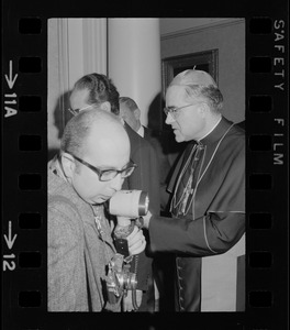 Italian Prime Minister Emilio Colombo visiting Archbishop Humberto S. Medeiros