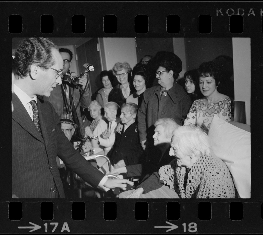 Italian Prime Minister Emilio Colombo at Don Orione Home in East Boston