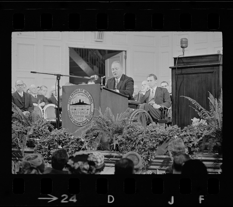 Mayor John Collins delivering inaugural address - Digital Commonwealth