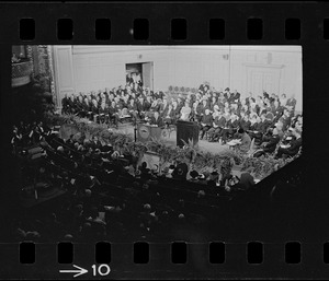 Mayor John Collins delivering inaugural address