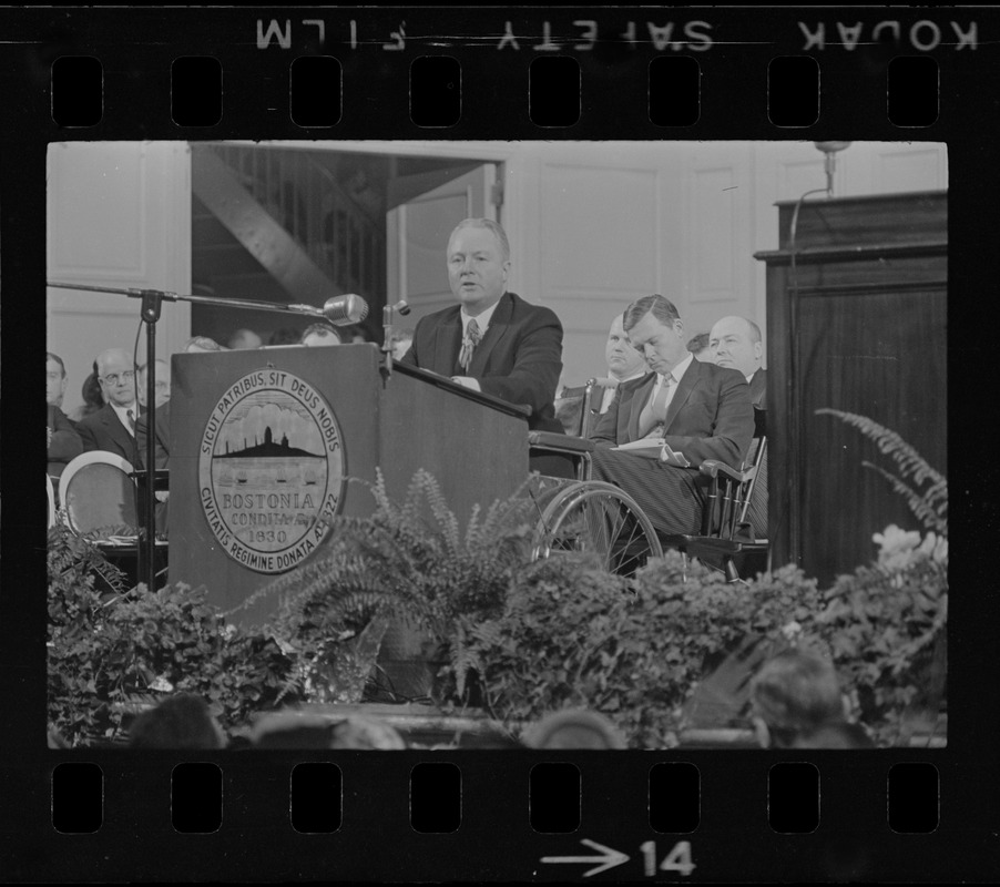 Mayor John Collins delivering inaugural address - Digital Commonwealth