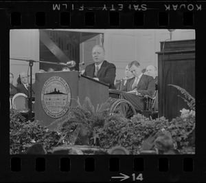 Mayor John Collins delivering inaugural address