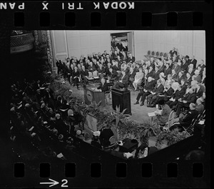 Mayor John Collins delivering inaugural address