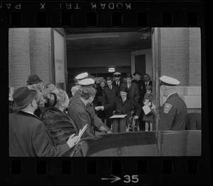 Mayor John Collins leaving Symphony Hall after his inauguration