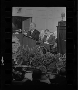 Mayor John Collins delivering inaugural address