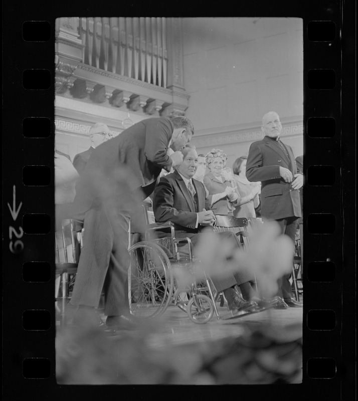 Gov. Endicott Peabody, Mayor John Collins, and Richard Cardinal Cushing at Collins' inauguration