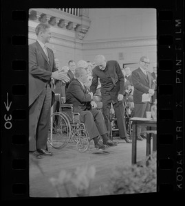 Gov. Endicott Peabody, Mayor John Collins, and Richard Cardinal Cushing at Collins' inauguration