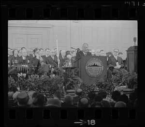 Mayor John Collins delivering inaugural address