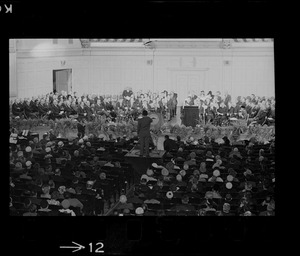 Mayor John Collins delivering inaugural address