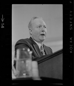 Mayor John Collins delivering inaugural address