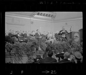 Mayor John Collins delivering inaugural address