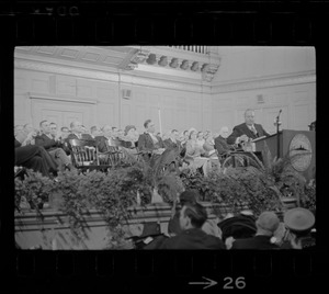 Mayor John Collins delivering inaugural address