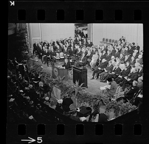 Mayor John Collins delivering inaugural address