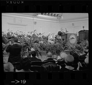 Mayor John Collins delivering inaugural address