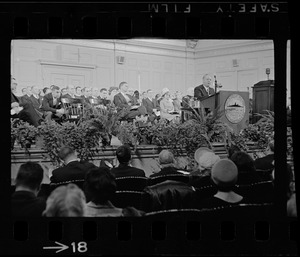 Mayor John Collins delivering inaugural address