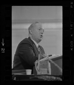 Mayor John Collins delivering inaugural address