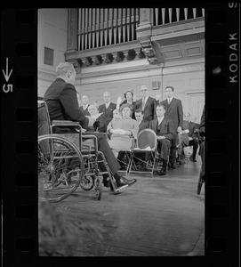 Mayor John Collins swearing in the Boston School Committee