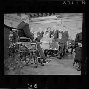 Mayor John Collins swearing in the Boston School Committee