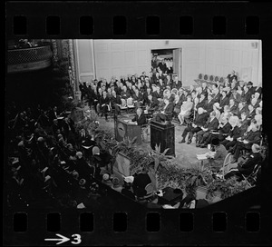 Mayor John Collins delivering inaugural address