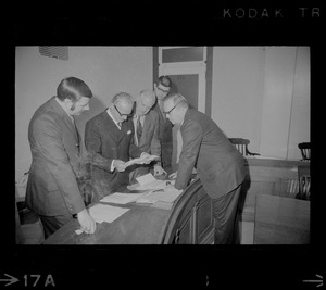 Members of the Massachusetts House of Representatives, including Sidney Curtiss, right