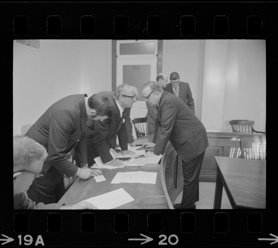 Members of the Massachusetts House of Representatives, including Sidney Curtiss, right Digital
