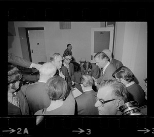 Massachusetts State Representative Sidney Curtiss speaking to reporters