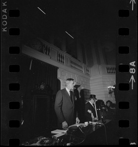 Gov. Francis Sargent in Massachusetts Senate chamber