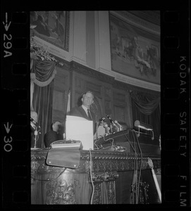 Gov. Francis Sargent addressing Massachusetts House of Representatives