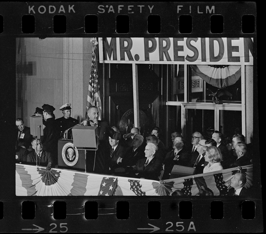 Lyndon Johnson campaign rally in Post Office Square Digital Commonwealth