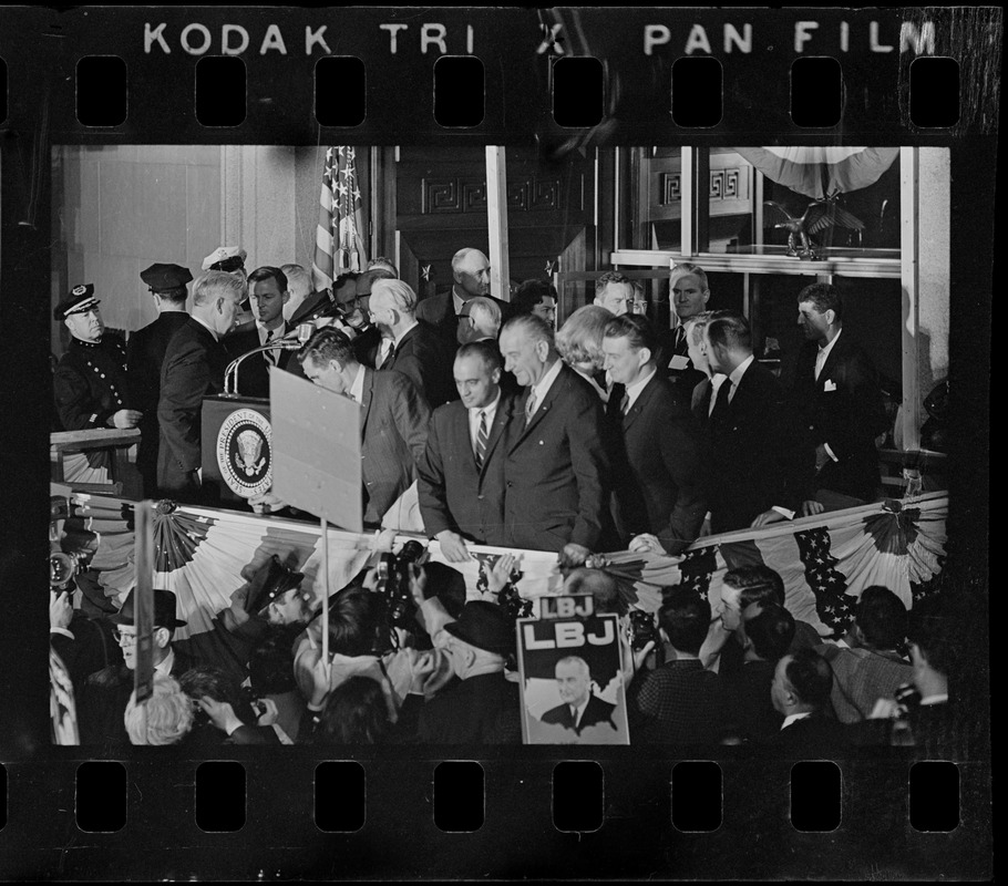 Lyndon Johnson campaign rally in Post Office Square