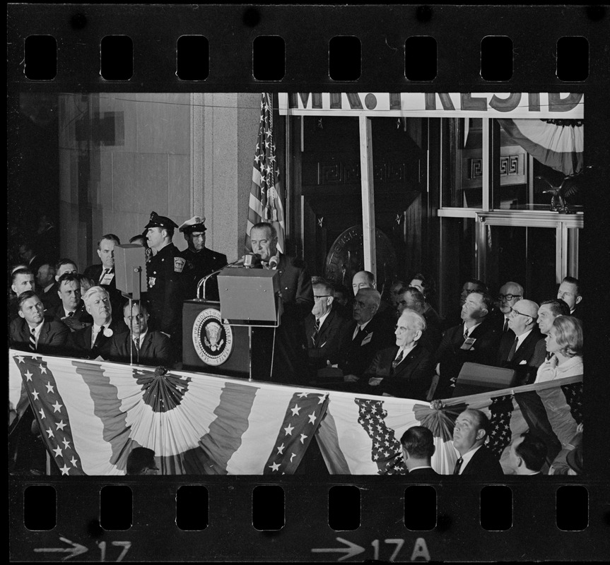 Lyndon Johnson campaign rally in Post Office Square - Digital Commonwealth