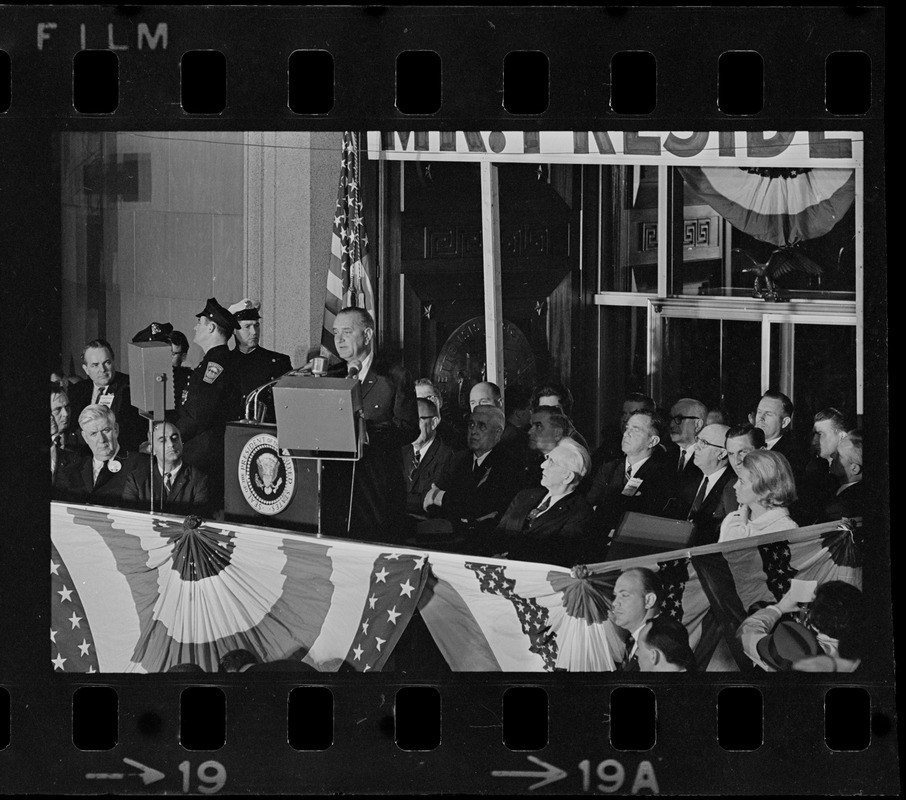 Lyndon Johnson campaign rally in Post Office Square Digital Commonwealth