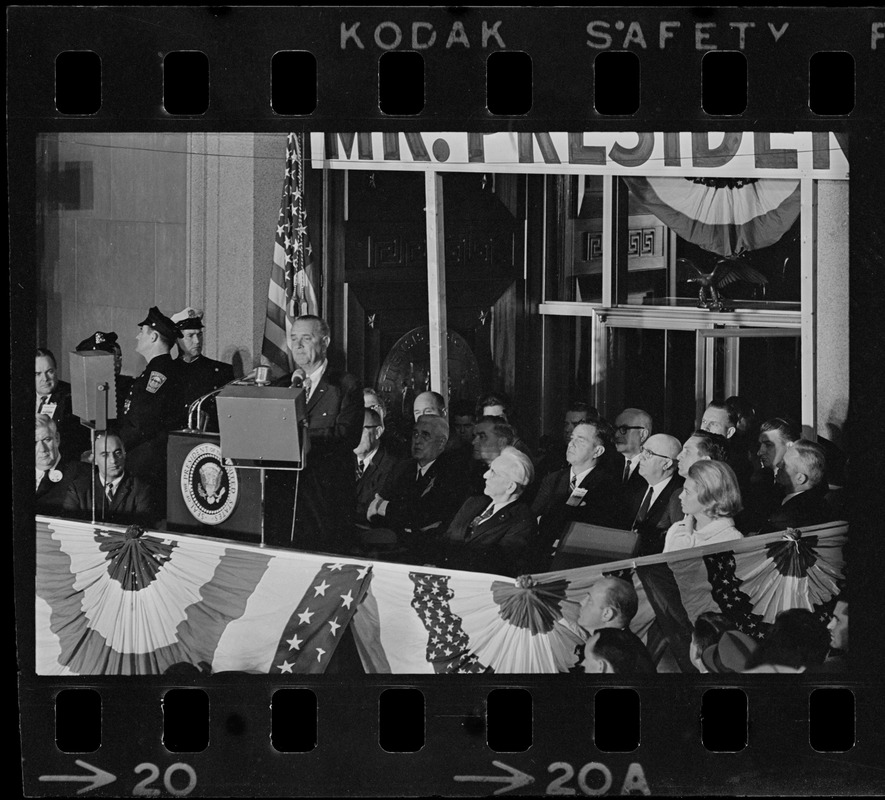 Lyndon Johnson campaign rally in Post Office Square