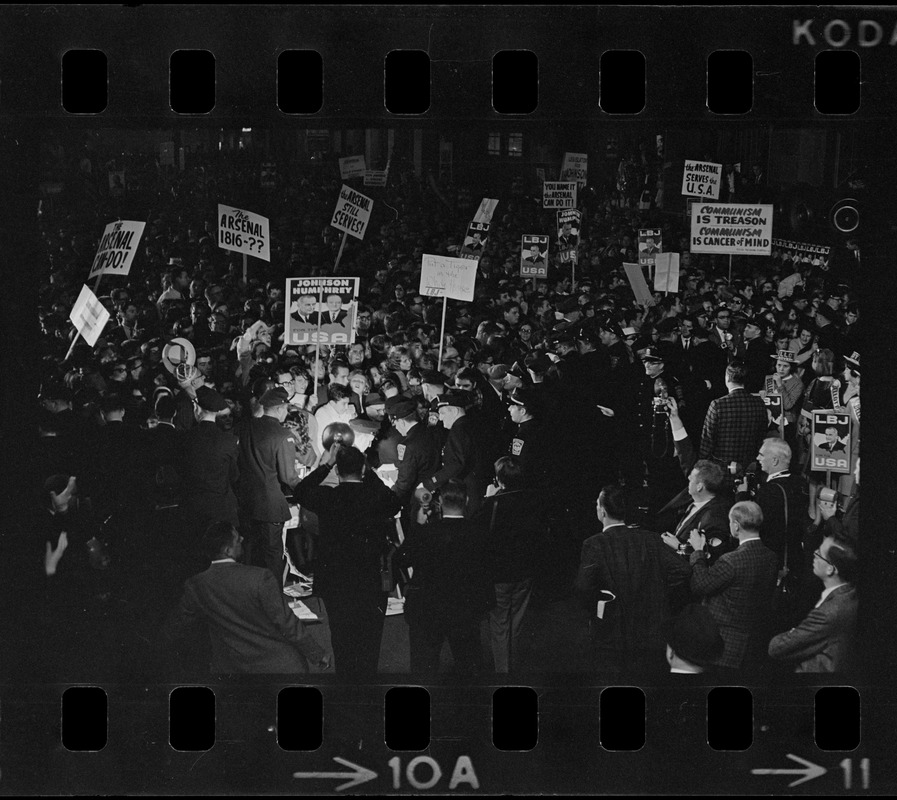 Lyndon Johnson campaign rally in Post Office Square