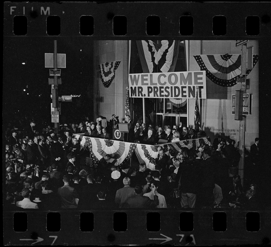 Lyndon Johnson campaign rally in Post Office Square