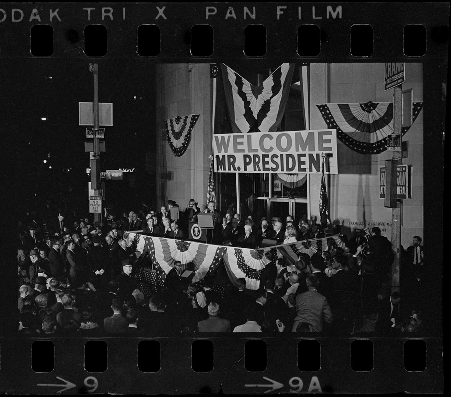 Lyndon Johnson campaign rally in Post Office Square