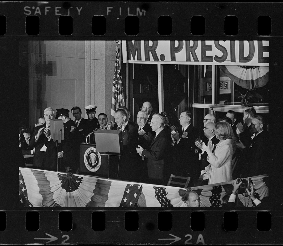 Lyndon Johnson campaign rally in Post Office Square