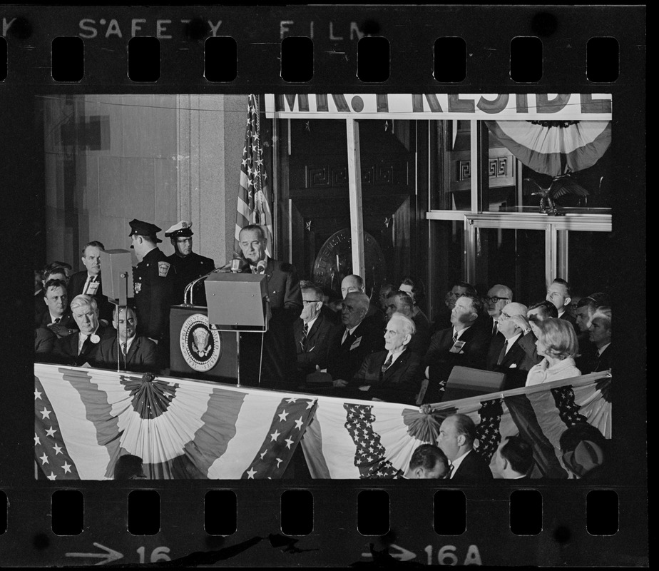 Lyndon Johnson campaign rally in Post Office Square Digital Commonwealth