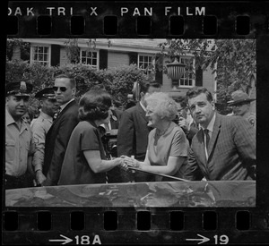 Lady Bird Johnson visiting Adams Mansion in Quincy