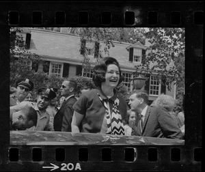 Lady Bird Johnson visiting Adams Mansion in Quincy