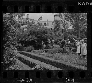 Lady Bird Johnson and Charles Francis Adams at Adams Mansion in Quincy