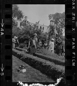 Lady Bird Johnson and Charles Francis Adams at Adams Mansion in Quincy