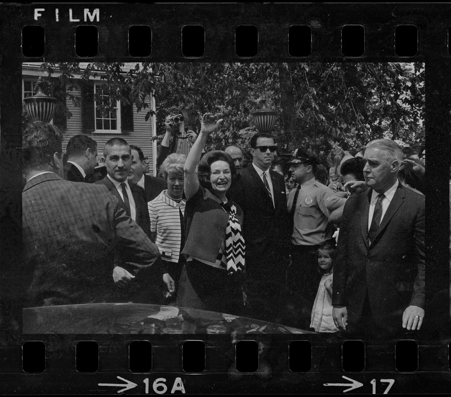 Lady Bird Johnson visiting Adams Mansion in Quincy