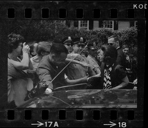 Lady Bird Johnson visiting Adams Mansion in Quincy