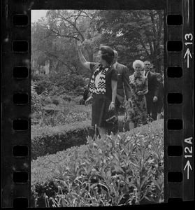 Lady Bird Johnson and Charles Francis Adams at Adams Mansion in Quincy